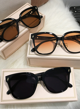 日落色墨镜男士橙色方形大框