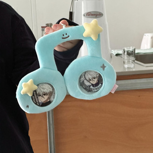 少女玩心原创音符双位吧唧包挂件可爱毛绒迷你痛包圆形徽章保护套