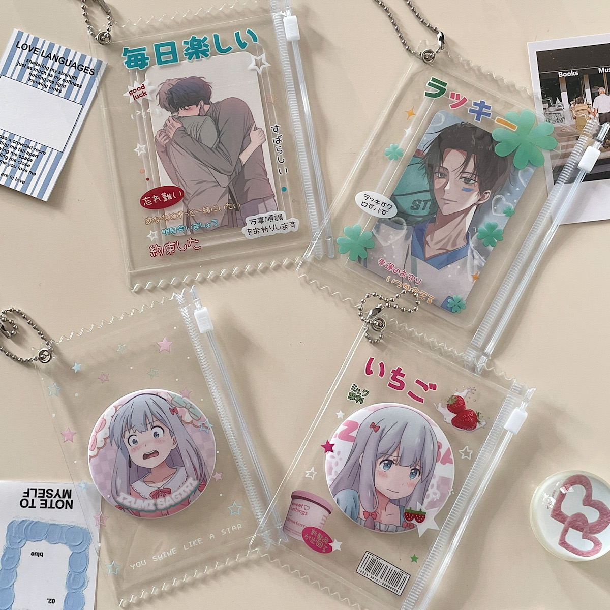 小卡卡套pvc拉链糖果袋吧唧收纳