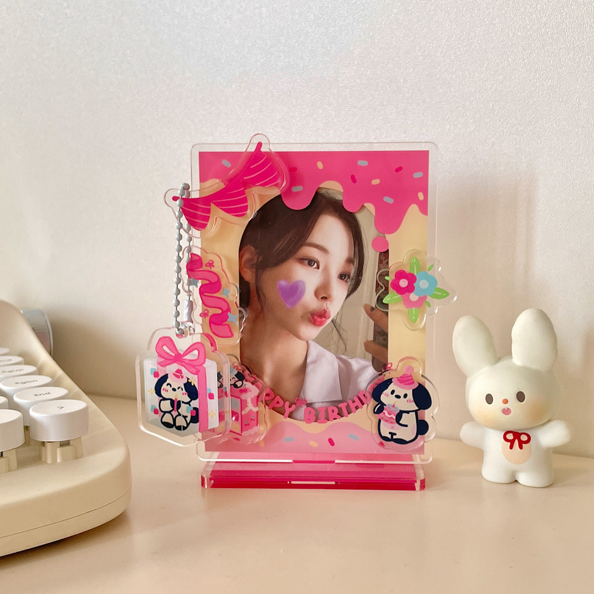 原创生日小狗亚克力相框插卡立牌