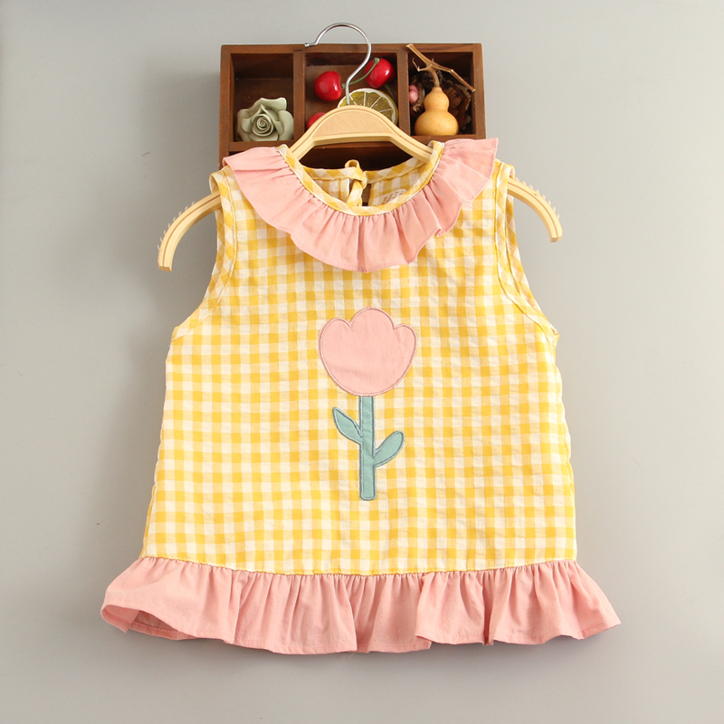 女宝宝围裙韩版纯棉无袖儿童罩衣