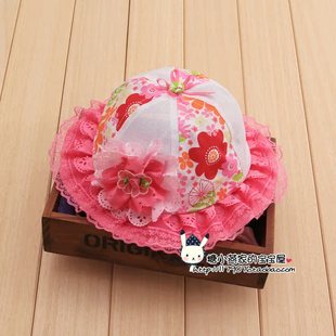 女宝宝遮阳帽子全棉薄款 春夏季 婴儿太阳帽新生儿胎帽网眼舒适透气