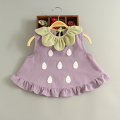 草莓茄子女宝宝罩衣外穿纯棉防脏婴幼儿围裙围兜口水巾小公主洋气