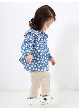 春秋新款品牌宝宝罩衣儿童围裙反穿衣纯棉系扣新品防水防污倒褂