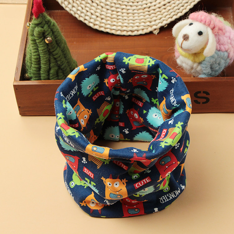 남아 및 여아를 위한 한국식  목 스카프 어린이와  를 위한 가을 겨울 순면 목 커버는 머리와 목을 따뜻하게 유지하고 환기시킵니다