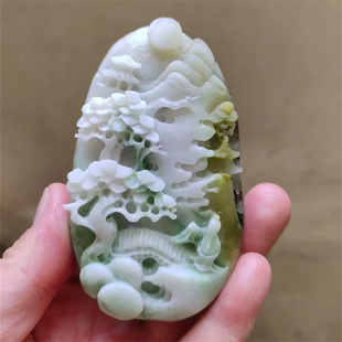 天然独山玉山水手把件指日高升天然南阳独山玉把玩件指日高升包邮