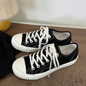 低帮系带情侣青少年休闲百搭硫化鞋 黑色拼色帆布鞋 春季 2026