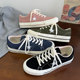 情侣款 港风学院新款 百搭平底时尚 黑色低帮男女同款 潮流系带休闲鞋
