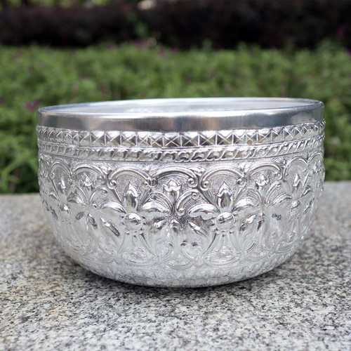 泰国银色锡碗东南亚餐厅桌面收纳