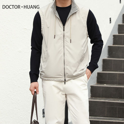 2026秋季新款男士简约百搭机能风两面穿三防叠穿马甲背心坎肩2715