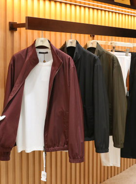 意式奢华2025秋季新款男士高端经典双面穿立领飞行员夹克外套1324