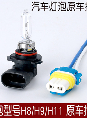12V汽车灯泡底座插头远近光汽车大灯插灯插头H9/H8/H11前雾灯