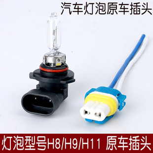 12V汽车灯泡底座插头远近光汽车大灯插灯插头H9/H8/H11前雾灯