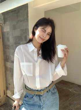 KITTIN2026春季简约莱赛尔亚麻透气纯色韩系宽松休闲长袖衬衫女装