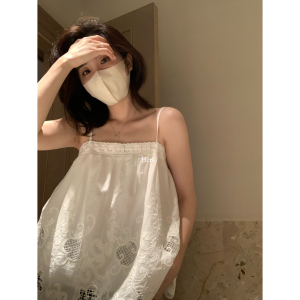 Hers-夏上新韩系小设计感系法调节镂空提花吊带小衫80433#