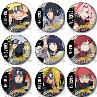 火影忍者 胸章动漫周边吧唧徽章镭射挂件别针佐助鼬迪达拉水门蝎