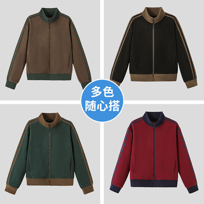 秋冬新款广场舞韩版休闲立领拉条奥粒绒舞蹈外套显瘦百搭保暖卫衣