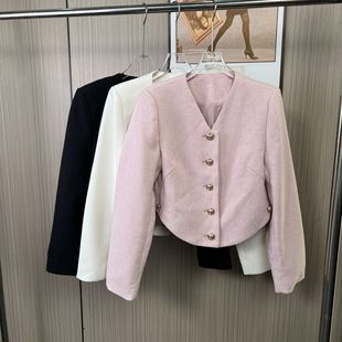 6870撤柜xxq气质名媛香风秋季外套法式短款新款韩式粗花呢上衣