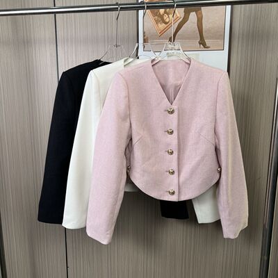 6870撤柜xxq气质名媛香风秋季外套法式短款新款韩式粗花呢上衣