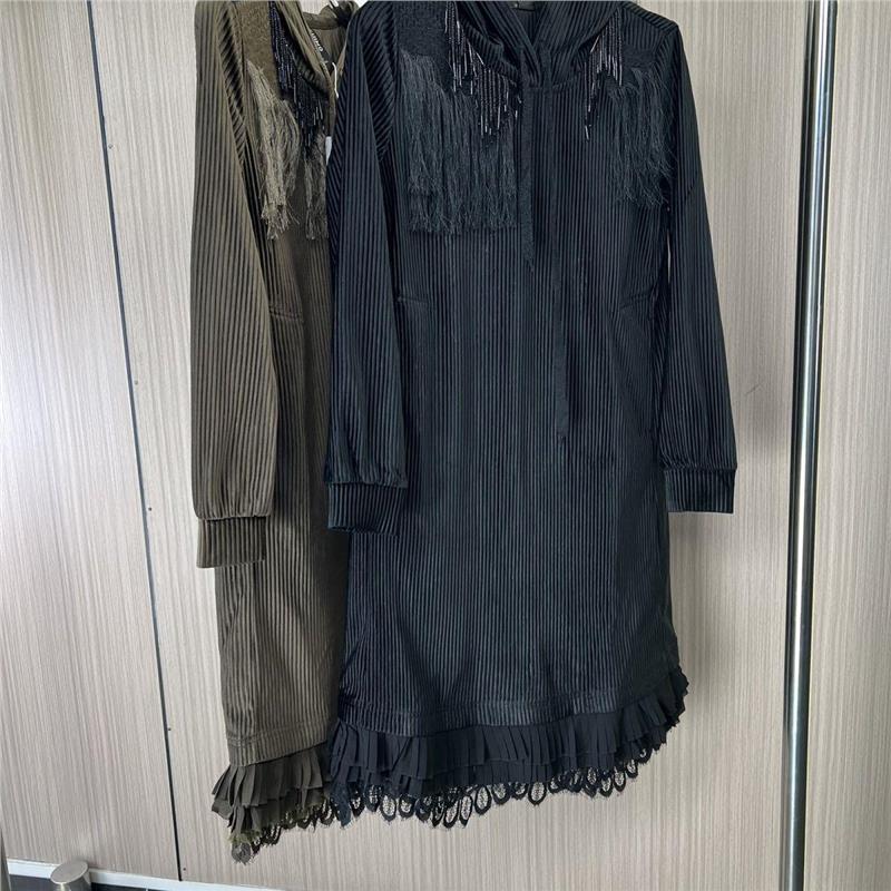 8581欧货熙家品牌撤柜女装秋冬新款时尚气质重工钉珠金丝绒连衣裙