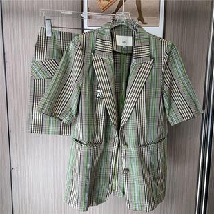 套装 外套休闲格子时尚 西装 9002撤柜ATU女装