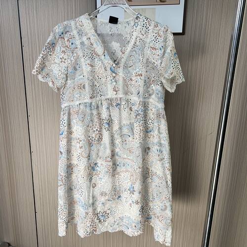 5607撤柜剪夏装天丝连衣裙精品女装夏季新款气质时尚收腰显瘦蕾丝