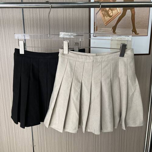 6693品牌撤柜ST时尚女装新款秋冬季高腰百褶裙半身裙女短裙子