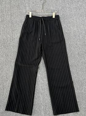 1760撤柜SD阔腿裤女条纹宽松筒裤休闲裤子