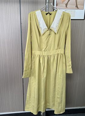 1102撤柜cg娃娃甜美法式收腰连衣裙长袖显瘦秋季新款裙子气质长裙