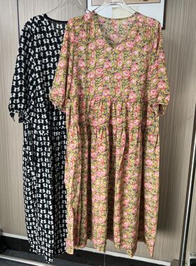 0018撤柜南油碎花印花连衣裙气质法式夏季新款显瘦裙子长裙宽松女