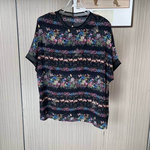 5062撤柜CH新款夏季凉爽圆领短袖女显瘦洋气休闲百搭宽松印花上衣