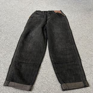女2025秋冬弹力新款 裤 高腰显瘦老爹 哈伦宽松大码 3828撤柜牛仔裤