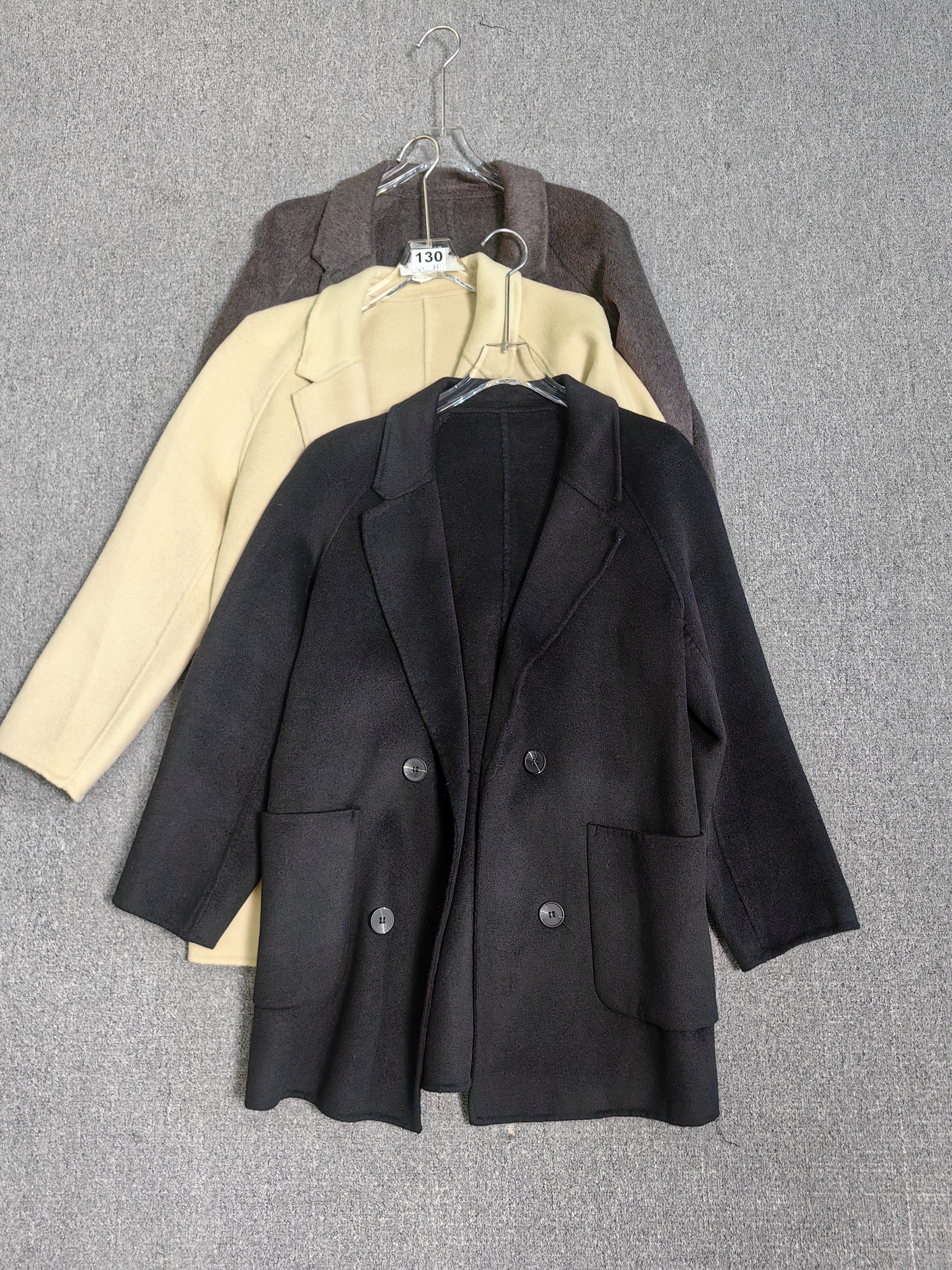 111-62品牌撤柜冬装双面呢羊毛大衣外套女保暖双排扣呢羊毛外套