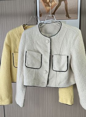 5156撤柜xxq圆领气质短款时尚新款上衣高级春秋香风女装外套