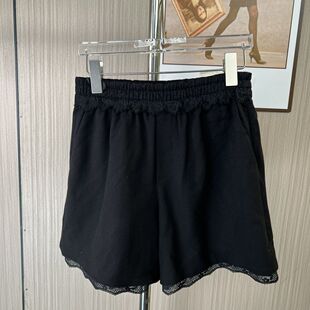 6110撤柜DS花边短裤2025宽松新款蕾丝高腰阔腿休闲字阔百搭