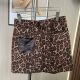1508撤柜DS春秋时尚 豹纹半身裙牛仔短裙