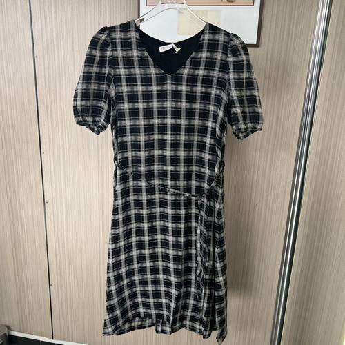 6117品牌撤柜LD夏季新款薄款格子连衣裙女