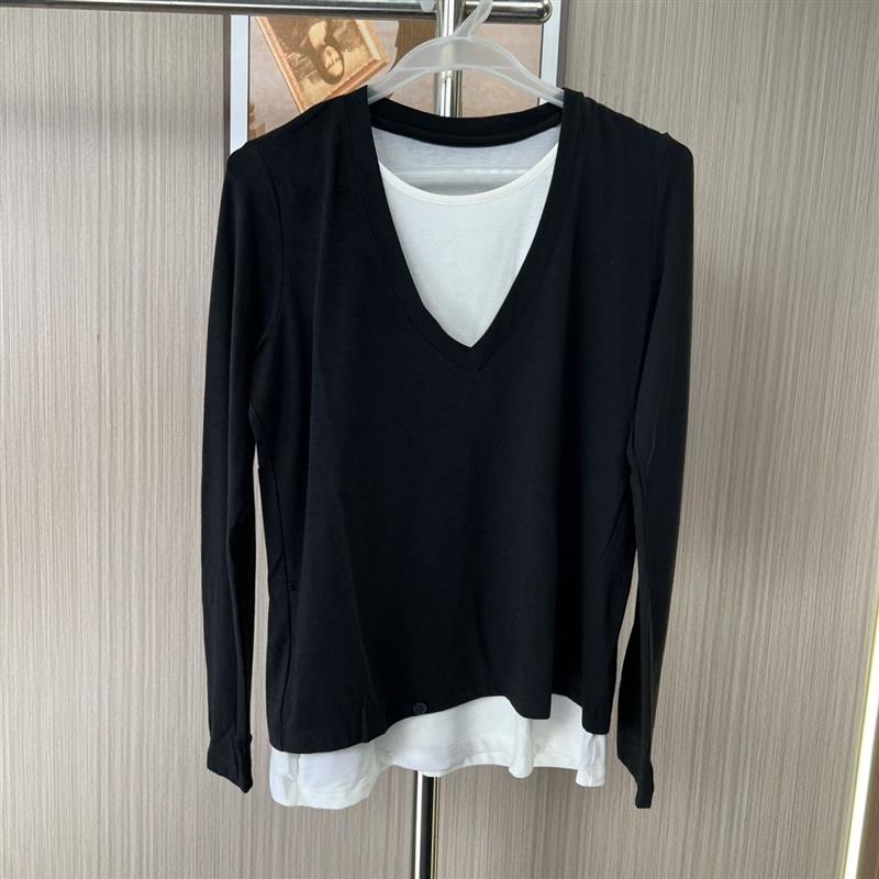6620品牌钱柜精品女装时尚设计款假两件气质上衣