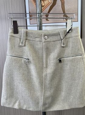 6575撤柜DS毛呢2025小个子高腰显瘦新款秋冬短裙裙子半身裙