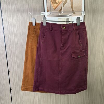 1091撤柜DS百搭秋季新款工装牛仔半身裙复古高腰显瘦字包短裙