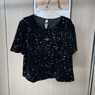 0038品牌撤柜南油货重工亮片T恤女