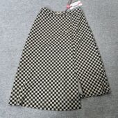 裙子长裙大码 6005撤柜cg大码 棋盘复古半身裙格子高腰新款 开叉