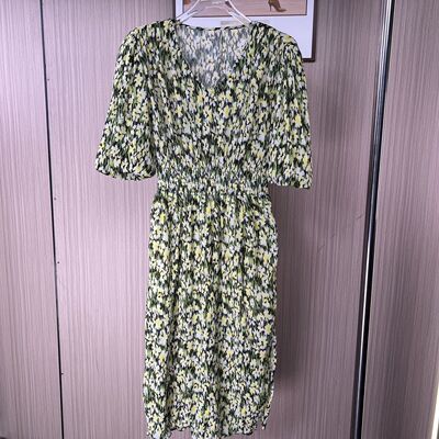 3240撤柜WL南油货女2026显瘦印花新款气质时尚收腰碎花夏季连衣裙