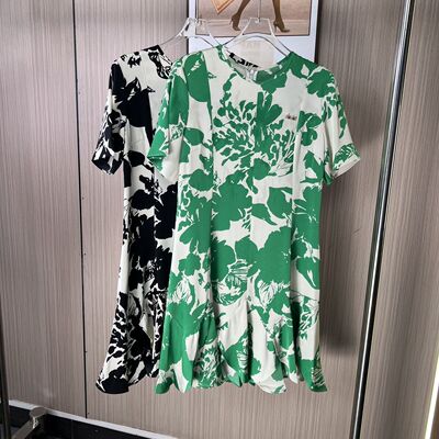 9995品牌撤柜女装南油货夏季新款修身短袖碎花连衣裙女鱼尾裙薄款