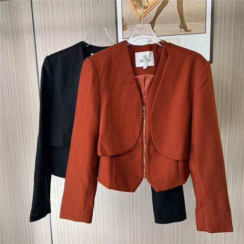 3032撤柜KK时尚西装外套马甲两件套装