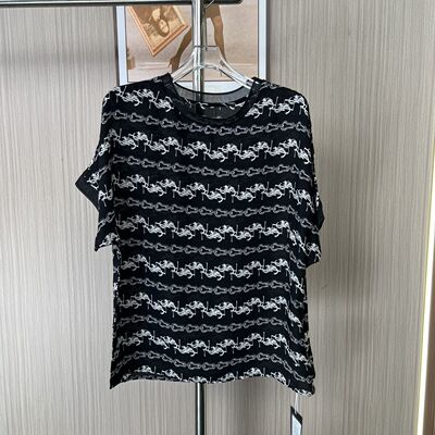 3092撤柜CH夏季新款洋气T恤印花高端小衫宽松时尚圆领减龄上衣