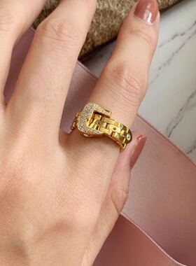 软链蛇形戒指女rings日韩ins冷淡风简约bracelets镀18k金皮带手链
