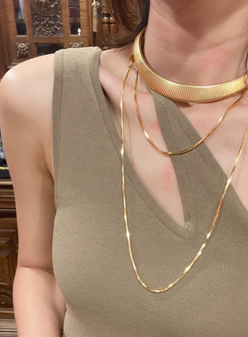 欧美经典savi同款小众高品质冷淡风超长款双层可戴蛇骨链毛衣链女
