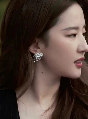 秋冬新款HEFANG家璀璨星云珍珠耳环耳钉女925银针轻奢高级感耳饰