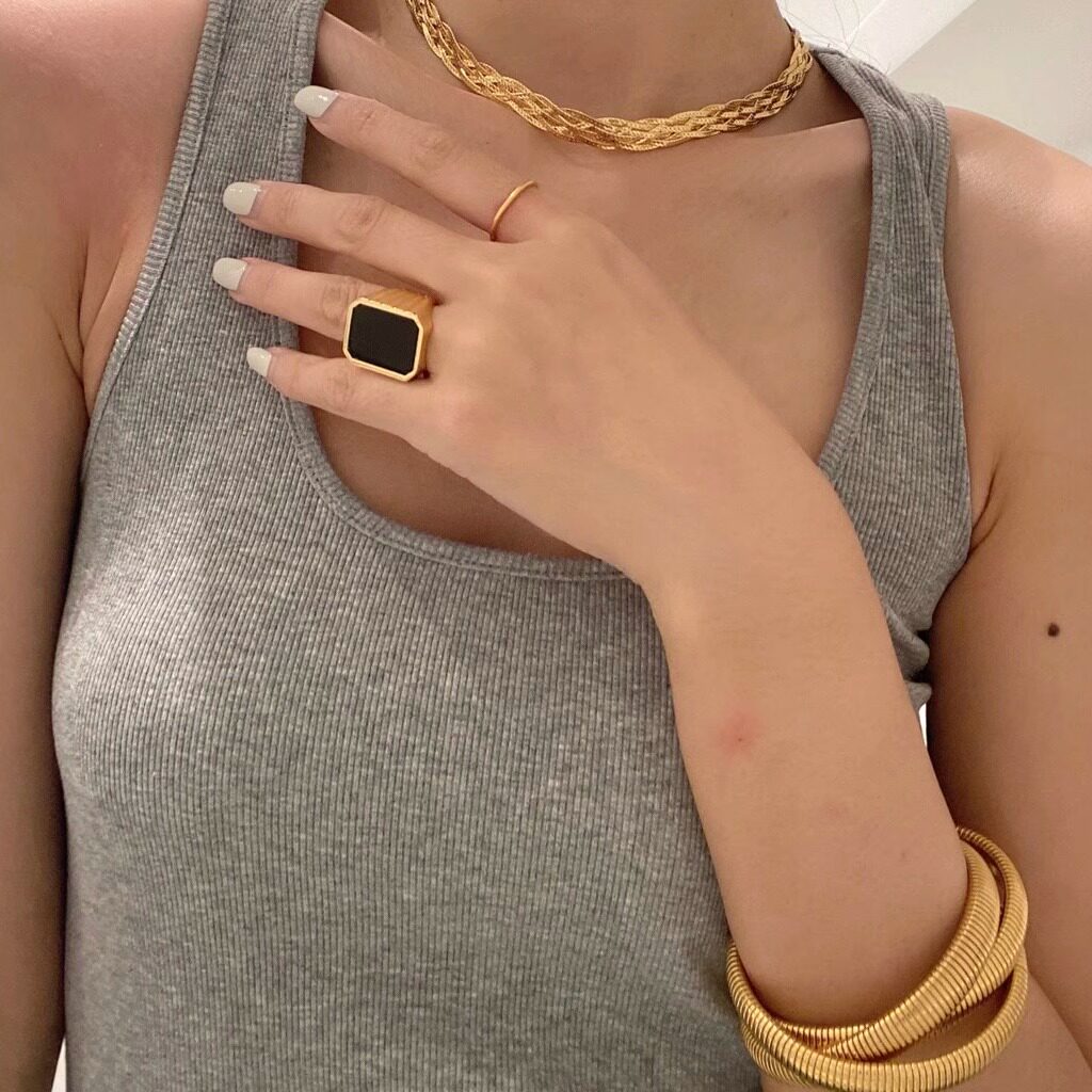 欧美个性麻花编织扁蛇骨链项链女Choker叠戴锁骨链毛衣链古巴链